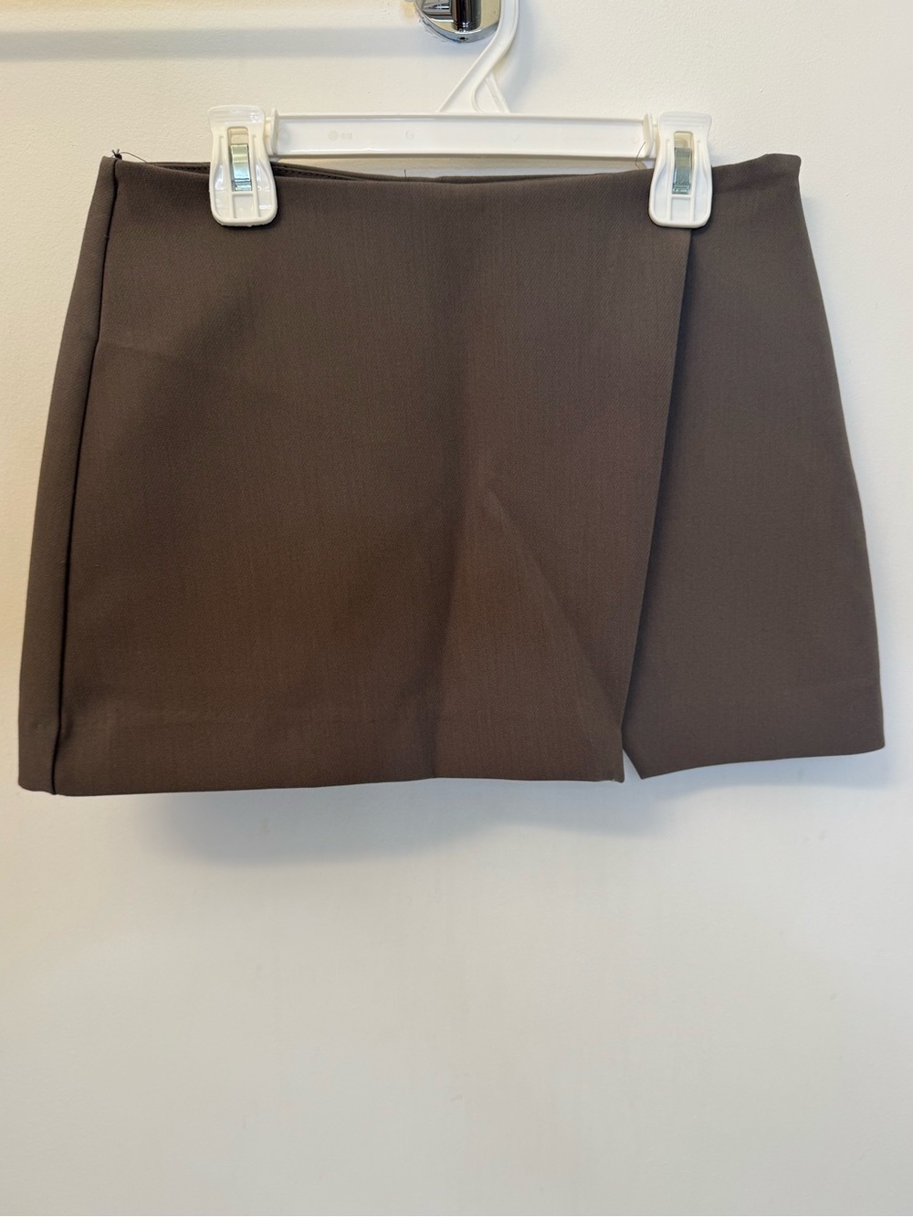 Zara Brown Mini Skort with Front Overlay